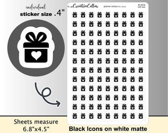 BI-0016 Gift Icon Planner Stickers, Present Stickers