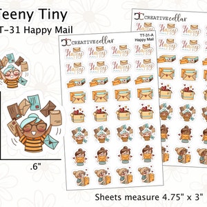 TT-31 // Happy Mail Teeny Mini Planer Aufkleber Post Zustellung Cute