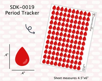SDK-0019 Planner Stickers Functional 120 Period Tracker Stickers for any Planner