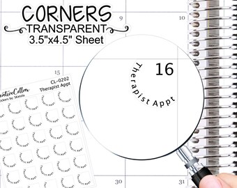 CL-0202 // Therapist Appt Corner Circles Planner Stickers Transparent 30 Circles for Month or Week