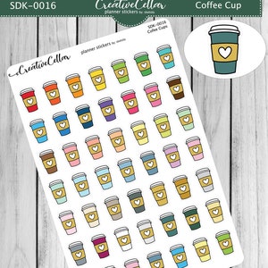 SDK-0016 // Coffee Tea Planner Stickers Functional 49 Coffee or Tea Stickers