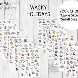 Set annuale di feste stravaganti con Clipart Teeny Tiny, o set di adesivi per pianificatore di 12 mesi grandi o piccoli
