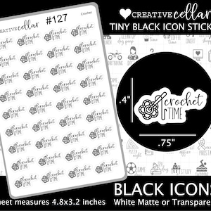 ICON-127 // Sticker Gehäkelte Zeit für Planner, Planer Sticker, Nähgarn mit Wollhaken