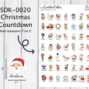 SDK-0020 Planner Stickers Christmas Countdown Stickers Cute