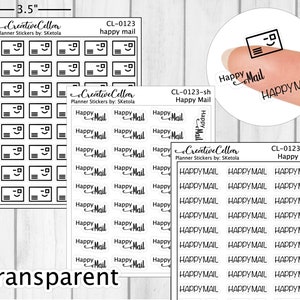 CL-0123 // Adesivi Happy Mail per Planner Adesivi trasparenti per ufficio postale