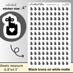 BI-0018 Remember Icon Planner Stickers, Don&#39;t Forget Important Stickers