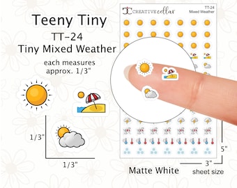 TT-24 // Mixed Weather Teeny Tiny Planner Stickers sized to fit any Planner