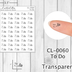 CL-0060 // To Do Planner Stickers CLEAR for Planner 45 Transparent Stickers