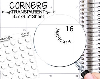 CL-0203 // Manicure Corner Circles Planner Stickers Transparent 30 Circles for Month or Week