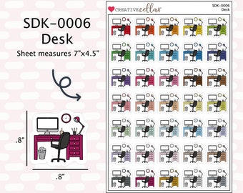 SDK-0006 // Planner Stickers Functional 35 Desk Stickers, Office, Computer