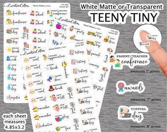 TTS-065 School Events Teeny Tiny 3 page set  Planner Stickers