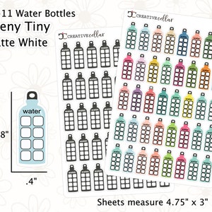 TT-11 // Water Bottles Teeny Tiny Planner Stickers H2O Tracker