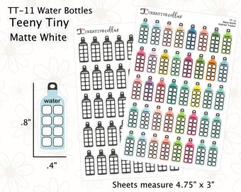 TT-11 // Bouteilles d'eau Tiny Planner Stickers H2O Tracker