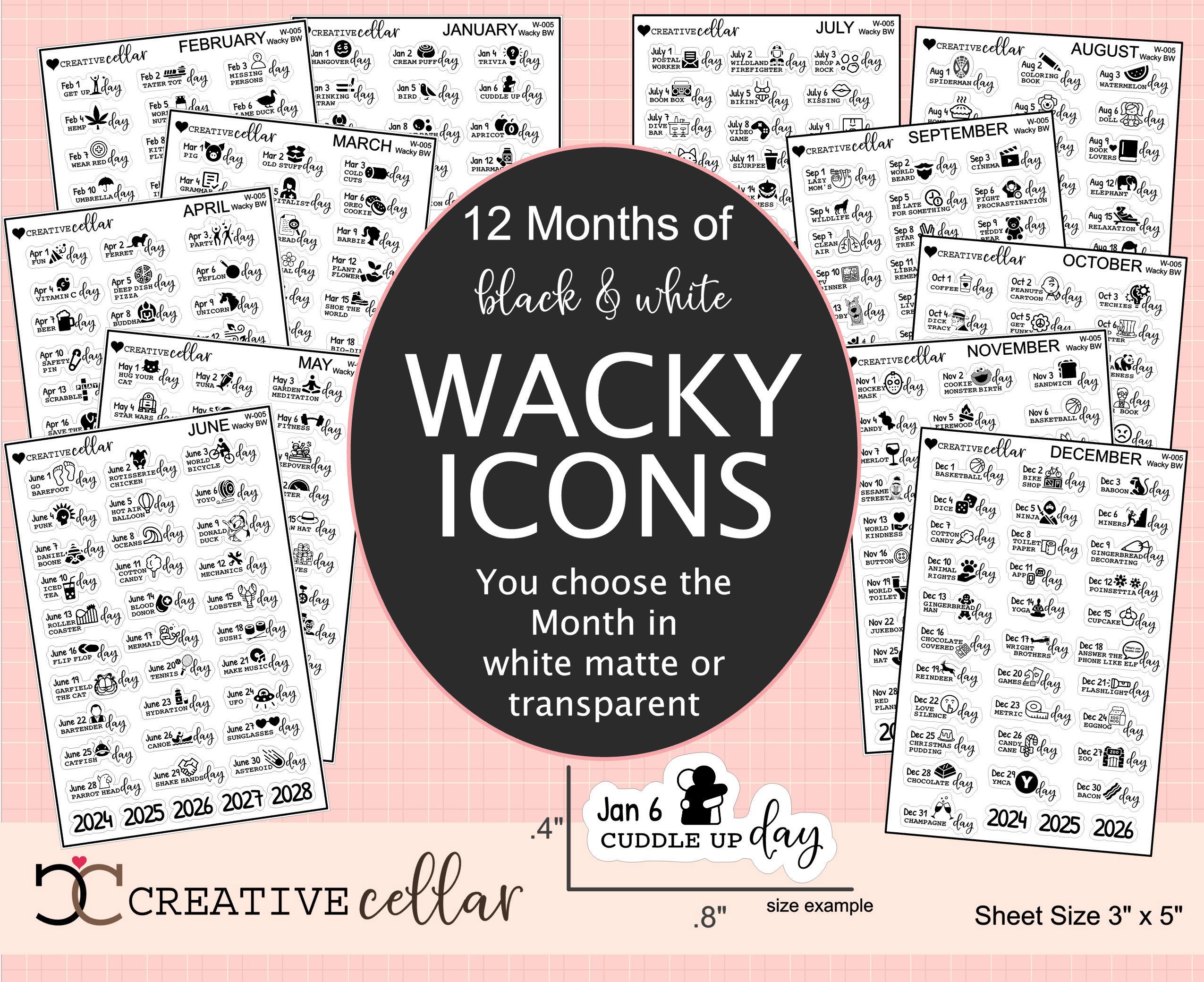 Icons Wacky Holidays With Clipart Black and White Teeny Tiny