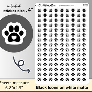 BI-0001 Paws Icon Planner Stickers, 135 Pet Vet Groomer Appointment Stickers
