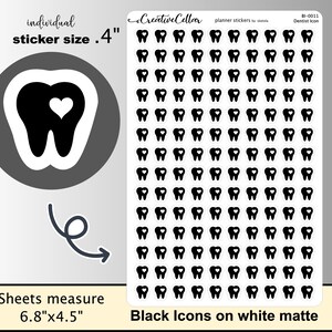BI-0011 Pegatinas para planificador de citas con iconos de dentista, pegatinas para higienista dental