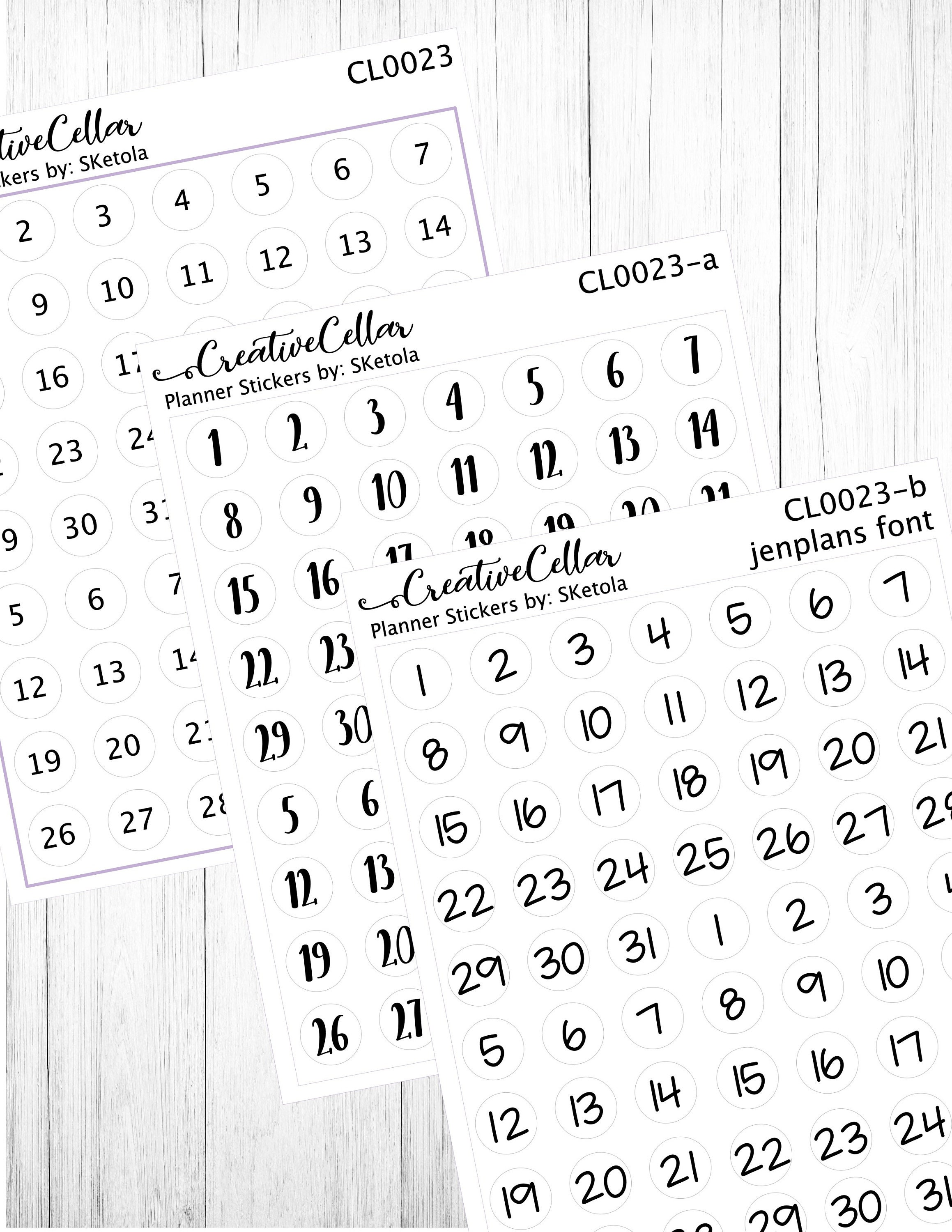 Cl0023ab // CLEAR Numbers Planner Stickers Transparent 2 Etsy