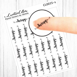 Planner Stickers Therapy (CL-0035-s) 26 Transparent Script Stickers