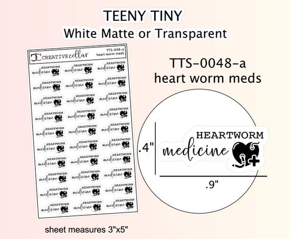 Tts-048-a // Heartworm Medicine Planner Stickers Reminder Pet Dog