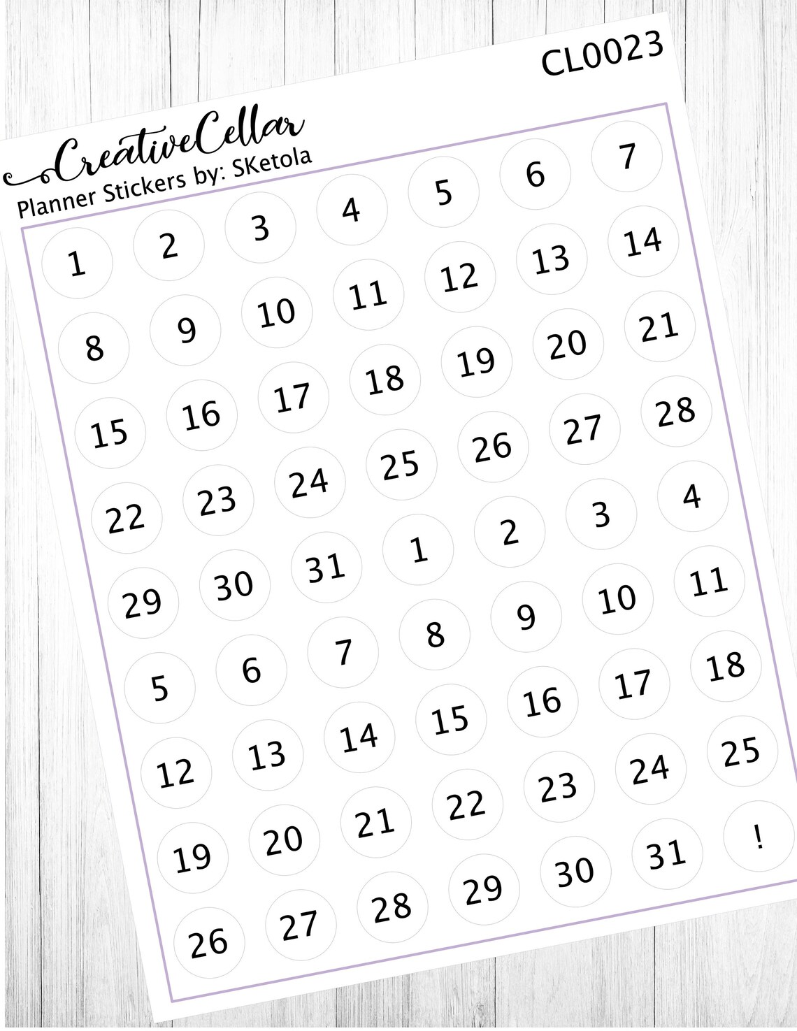 Cl0023ab // CLEAR Numbers Planner Stickers Transparent 2 Etsy UK