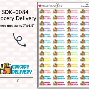 SDK-0084 // Stickers boodschappenbezorging 52 Boodschappentas Thuisbezorging