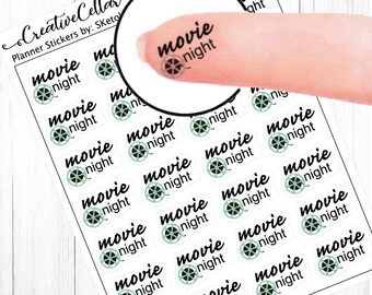 Planner Stickers (CL-0070) CLEAR 28 Movie Night Stickers for Planner Transparent