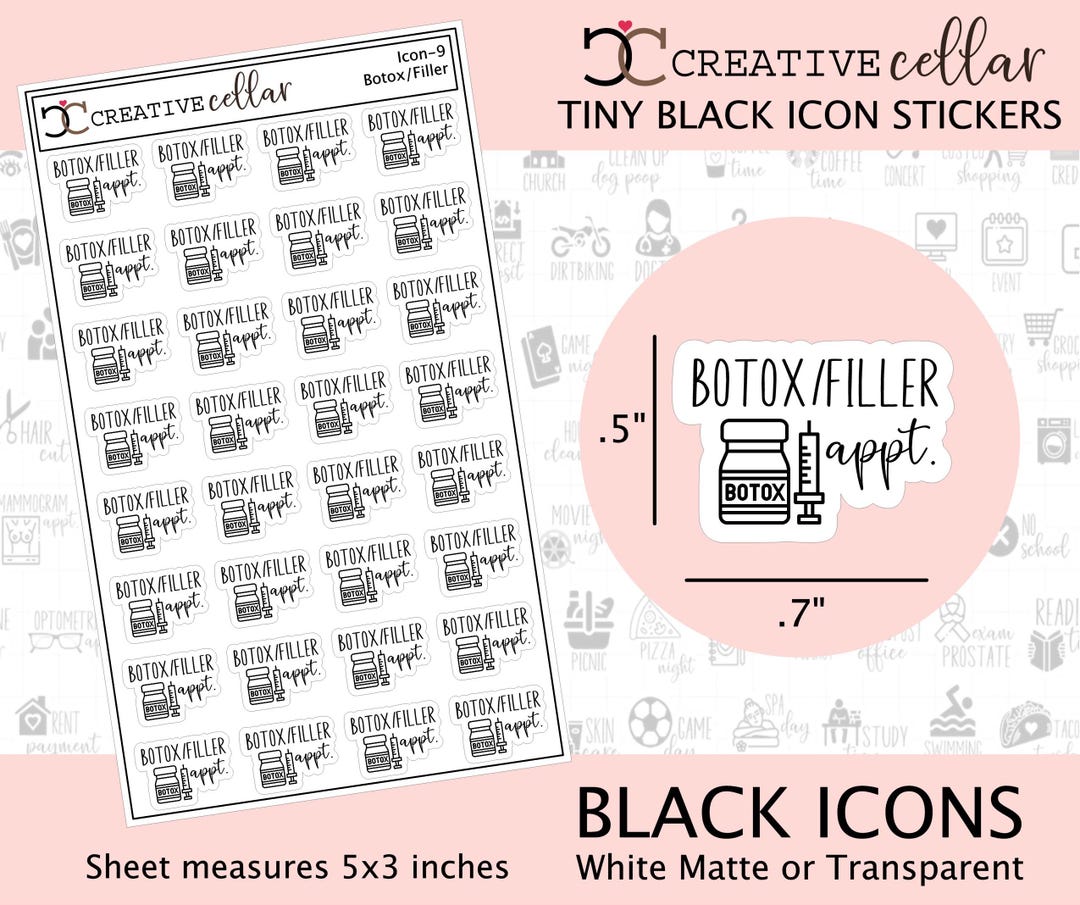 ICON-9 // Botox Filler Planner Stickers Appointment Reminder Medical ...