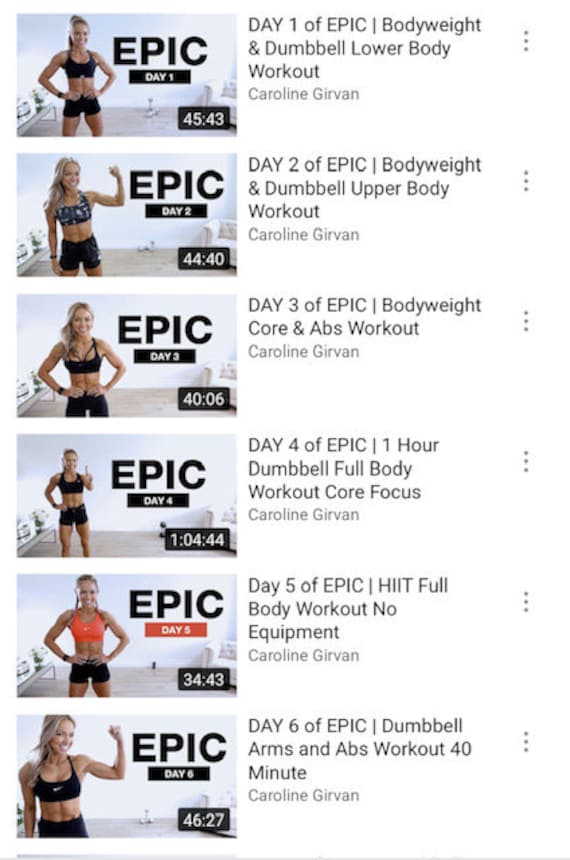 EC 0008 Caroline Girvan EPIC I Workout Planner Stickers Epic 1 Etsy