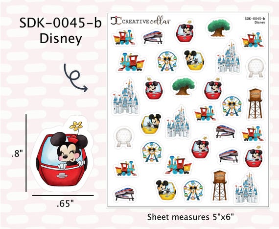SDK-0045-b // Planner Stickers Vacation Travel Stickers Cute Disney Mouse