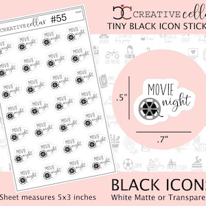 ICON-55 // Movie Planner Stickers Movie Night netflix popcorn Hulu