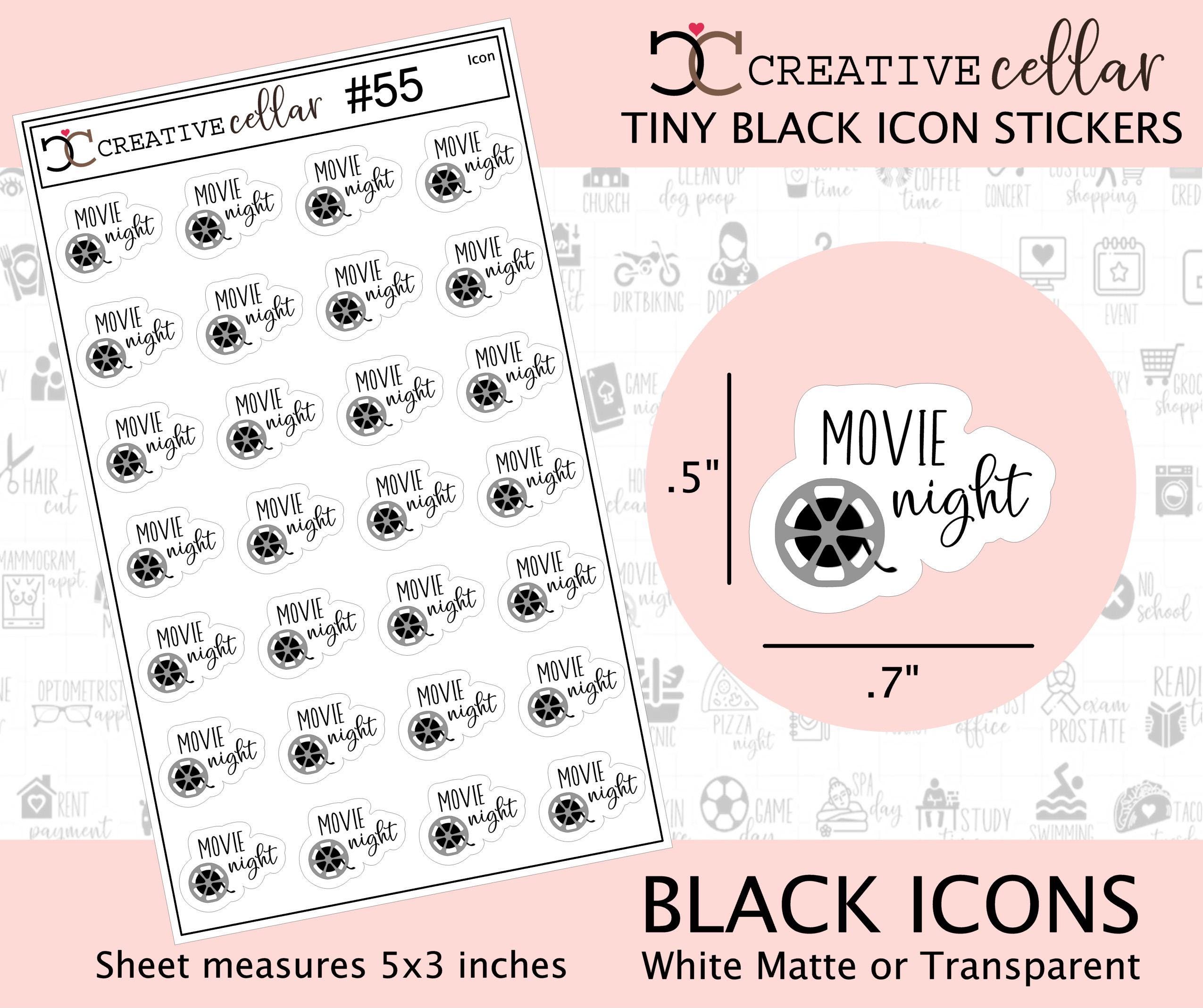 ICON-55 // Movie Planner Stickers Movie Night Netflix Popcorn Hulu - Etsy