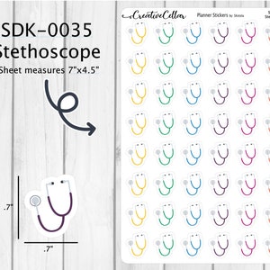SDK-0035 // Stethoscope Planner Stickers nurse doctor work reminder
