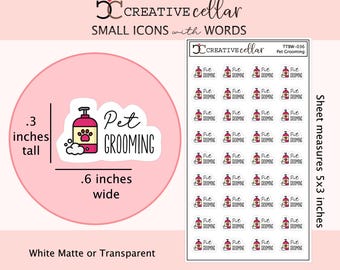 TTBW-036 // Pet Grooming Planner Stickers Colorful Tiny Dog Groomers Appointment