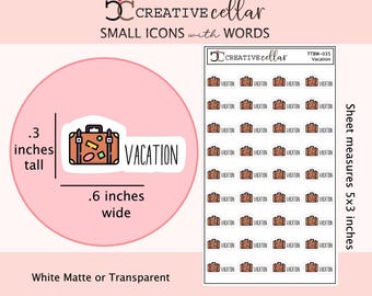 TTBW-035 // Vacation Planner Stickers Colorful Tiny Time off Vacay