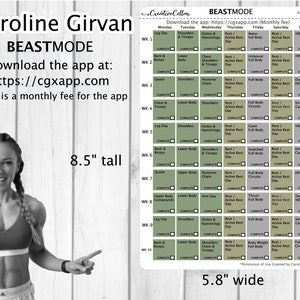 EC-0008 // Caroline Girvan Beastmode App Workout Planner Stickers