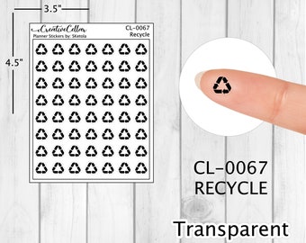 CL-0067 // Recycle Planner Stickers CLEAR 56 Trash Transparent Stickers