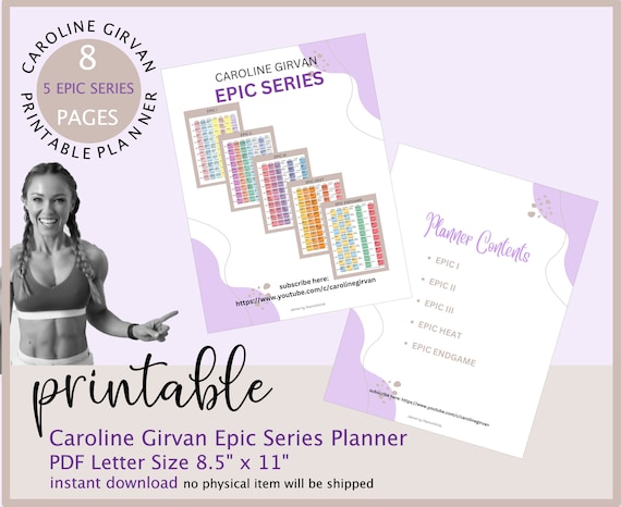 Download Only // Caroline Girvan Planner 8 Page Printable PDF Download Epic  Series Workouts -  Canada