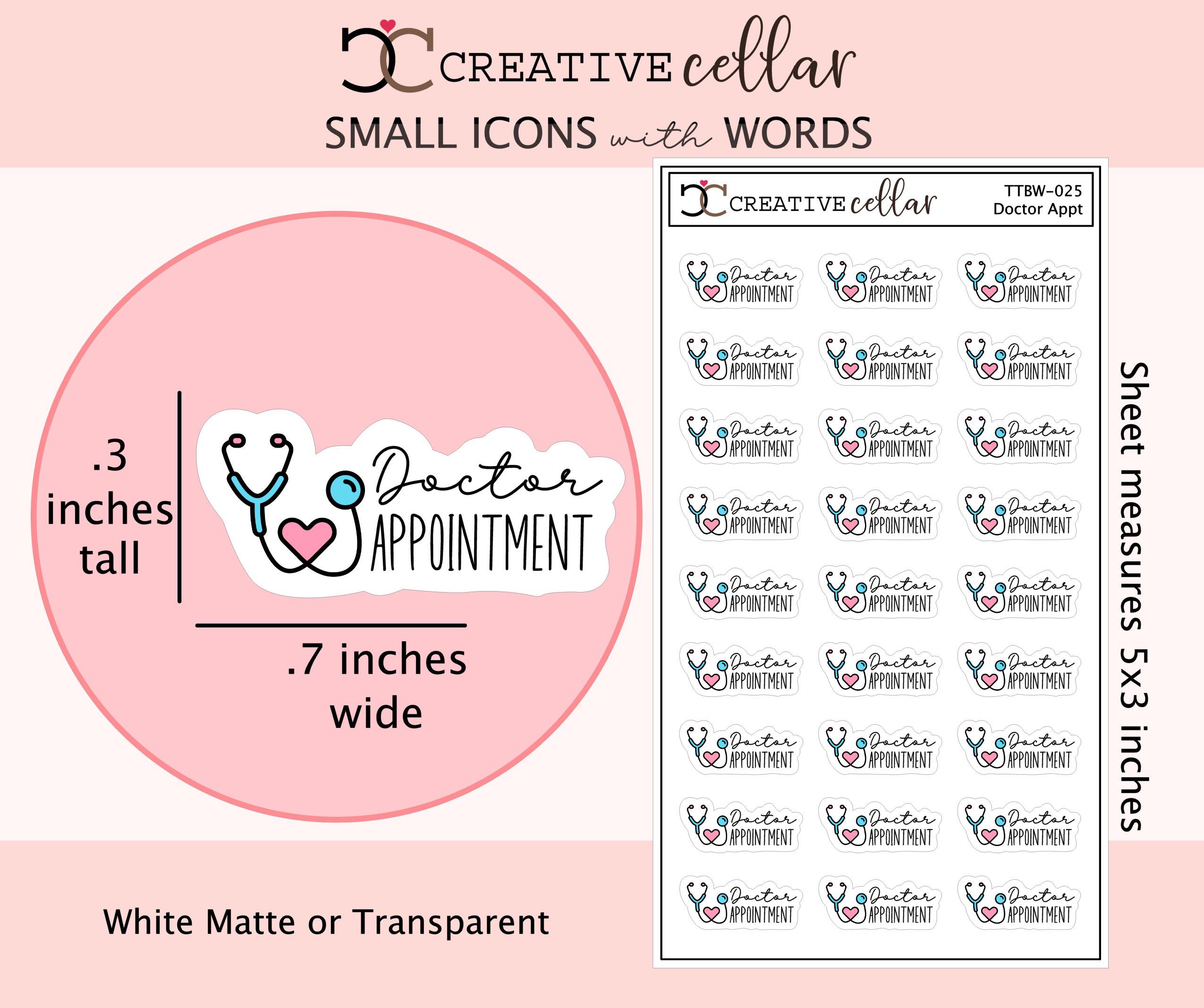 TTBW-025 // Dr Appointment Planner Stickers Colorful Tiny Health Doctor ...