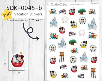 SDK-0045-b // Planner Stickers Vacation Travel Stickers - Cute Mouse