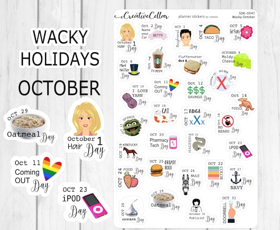 Paper Stickers, Labels & Tags SDK-0047 // September Wacky Planner