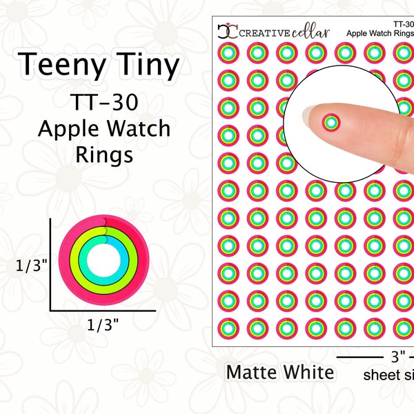 TT-30 // Apple Rings Teeny Tiny Planner Stickers sized to fit any Planner