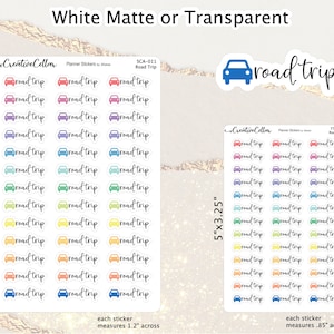 TTS-011// Road Trip Planner Stickers Vacation Car Travel