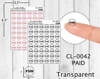 CL-0042 // Paid Planner Stickers Clear Transparent Red or Black