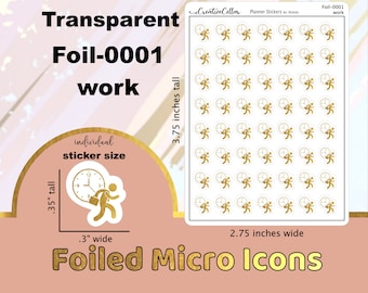 FOIL-0001 // ゴールドホイルワークアイコンプランナーステッカー 透明マイクロサイズ