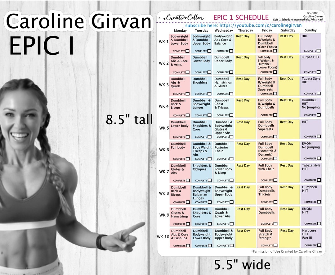Buy EC-0008 // Caroline Girvan EPIC I Workout Planner Stickers Epic 1  Online in India 