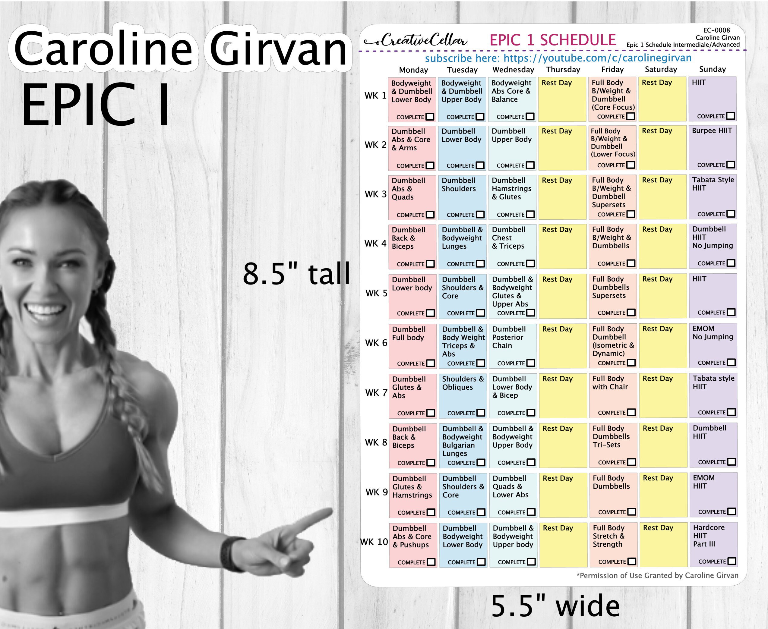 EC-0008 // Caroline Girvan EPIC I Workout Planner Stickers - Etsy EC-0008 // Caroline Girvan EPIC I Workout Planner Stickers - Etsy