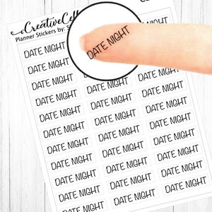 CL-0091-nw // Date Night Planner Stickers for Planners Transparent Clear Stickers