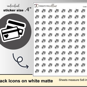 BI-0015// Creditcardpictogramplannerstickers, stickers creditcardbetalingen, facturen