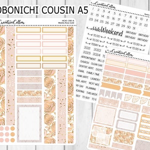 HCA5-206 // Rose Gold Weekly Kit Hobonichi Cousin A5 Planner Stickers