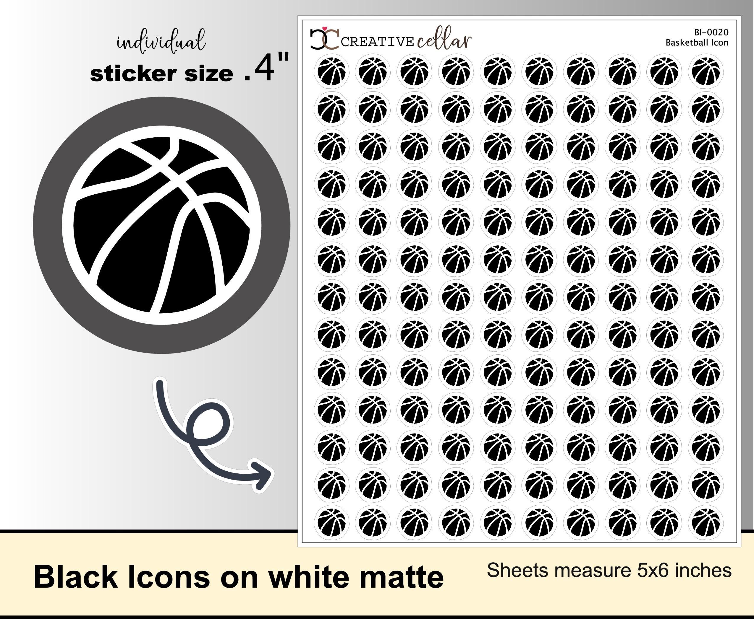 BI-0020 Basketball Icon Planner Stickers, Sports, Game, Ball